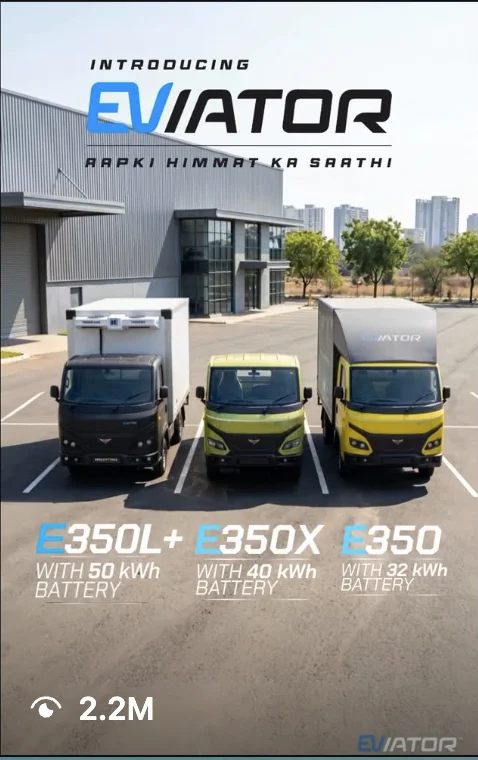 Montra Electric Eviator reel on Instagram showing 2.2M views